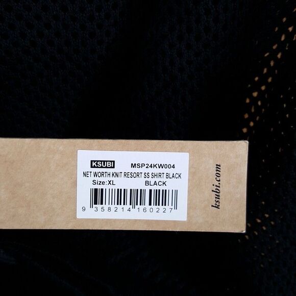 KSUBI Shirt Mens XL Black Button Up Sheer Mesh Knit NET WORTH RESORT - Picture 4 of 9